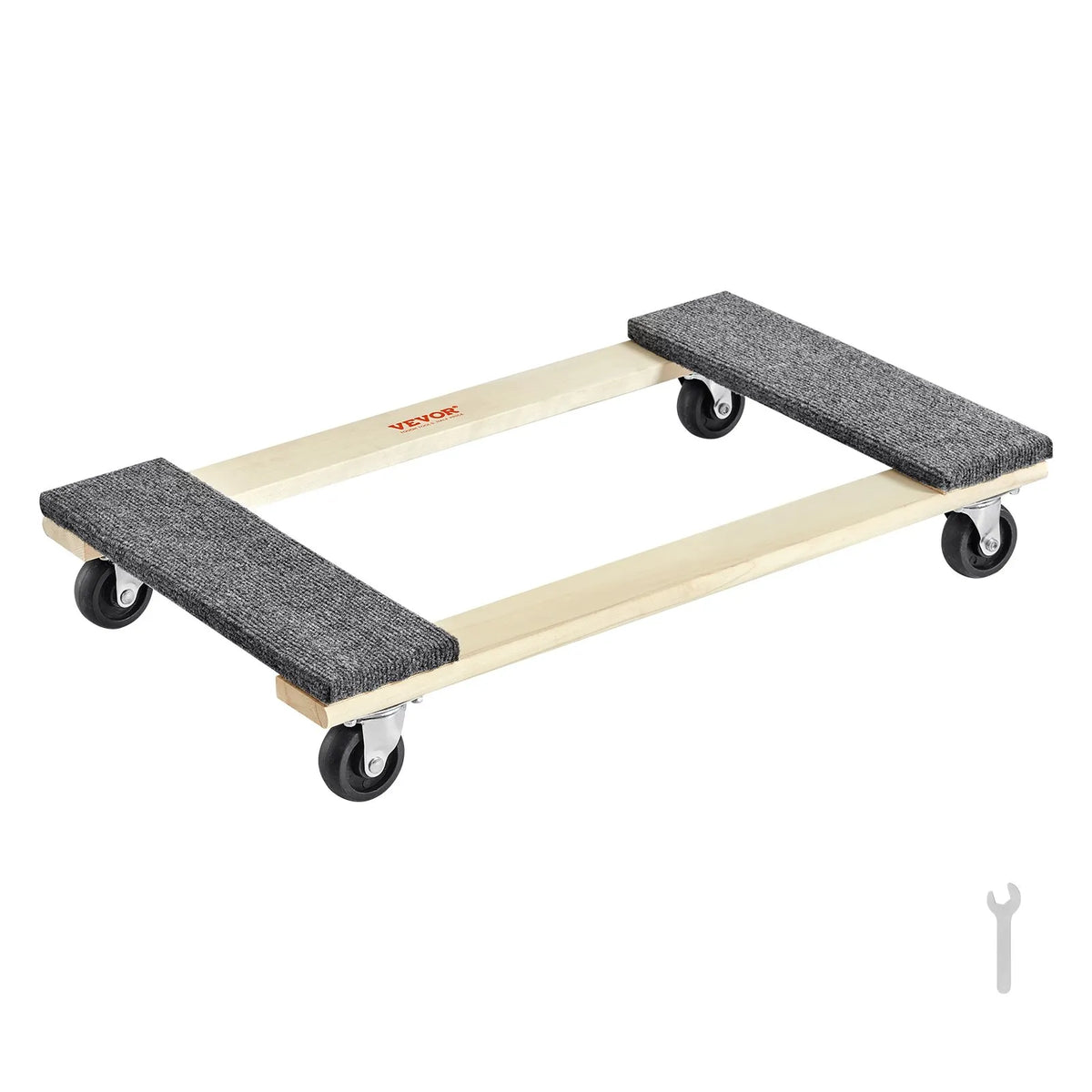 VEVOR mēbeļu pārvietošanas platforma līdz 454 kg, 457 x 762 mm ar 4 PP grozāmiem riteņiem, koka konstrukcija smagu mēbeļu pārvietošanai - ZEMLETES.LV