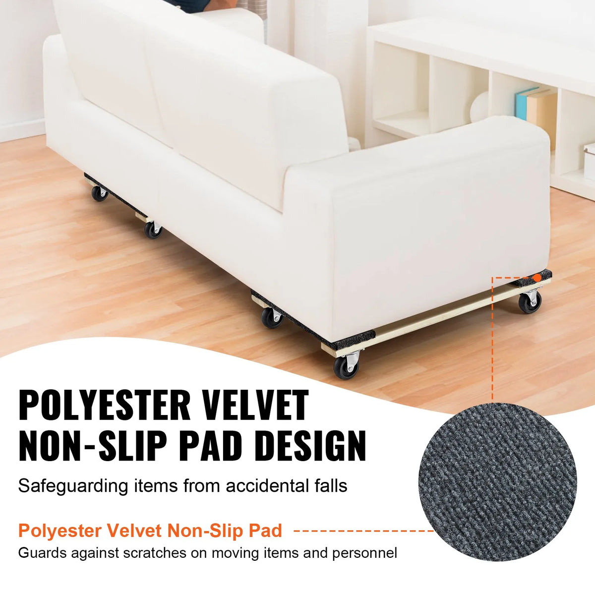 VEVOR mēbeļu pārvietošanas platformu komplekts 2 gab., 454 kg katrai, 457 x 762 mm ar 8 PP grozāmiem riteņiem, koka konstrukcija smagu mēbeļu pārvietošanai - ZEMLETES.LV