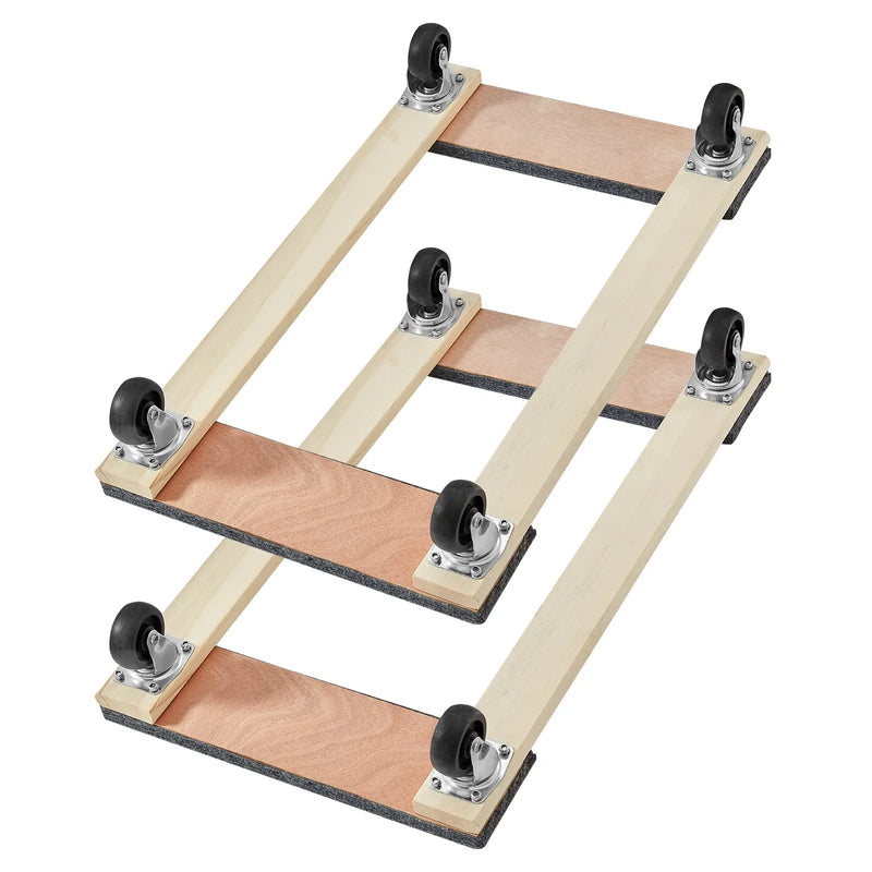 VEVOR mēbeļu pārvietošanas platformu komplekts 2 gab., 454 kg katrai, 457 x 762 mm ar 8 PP grozāmiem riteņiem, koka konstrukcija smagu mēbeļu pārvietošanai - ZEMLETES.LV
