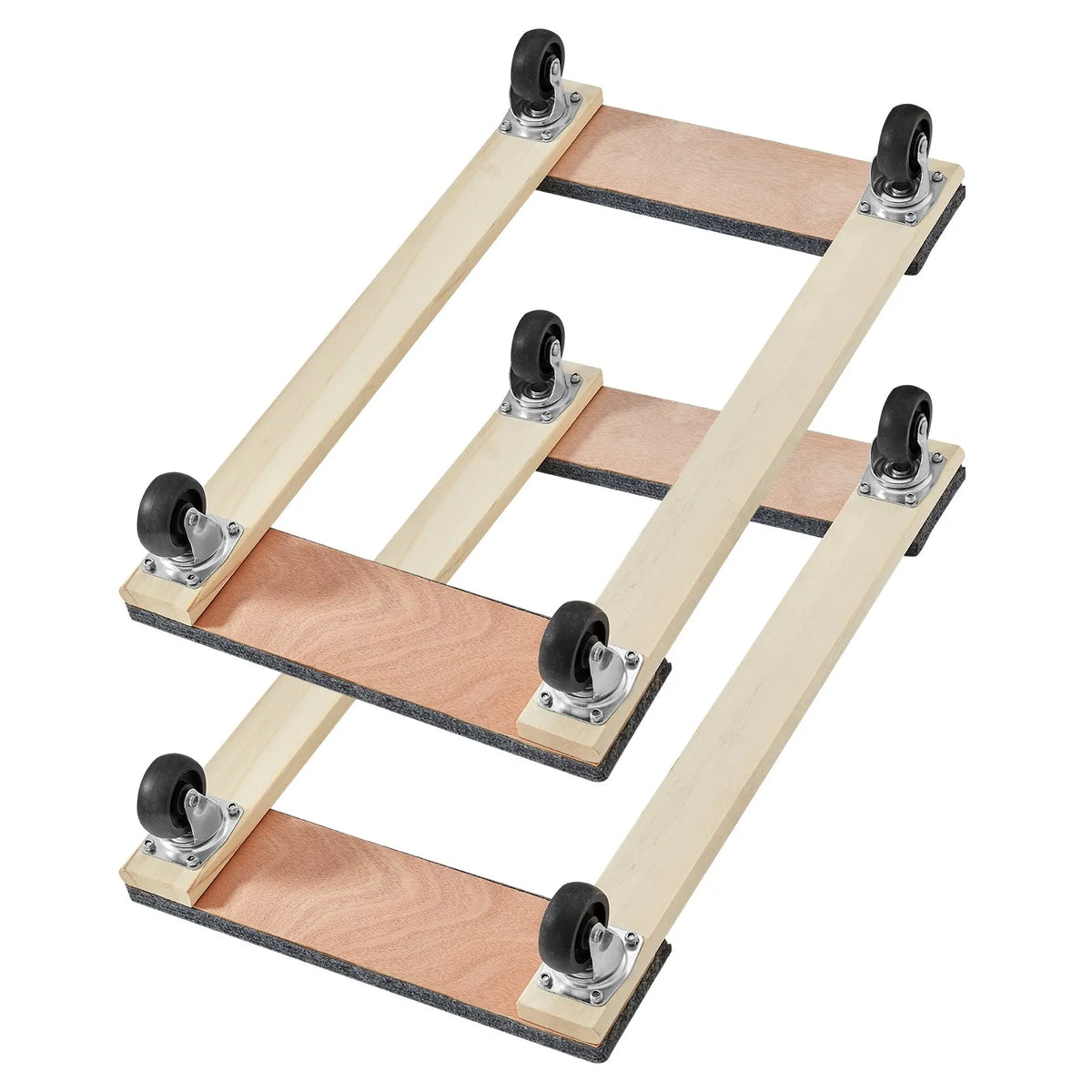 VEVOR mēbeļu pārvietošanas platformu komplekts 2 gab., 454 kg katrai, 457 x 762 mm ar 8 PP grozāmiem riteņiem, koka konstrukcija smagu mēbeļu pārvietošanai - ZEMLETES.LV