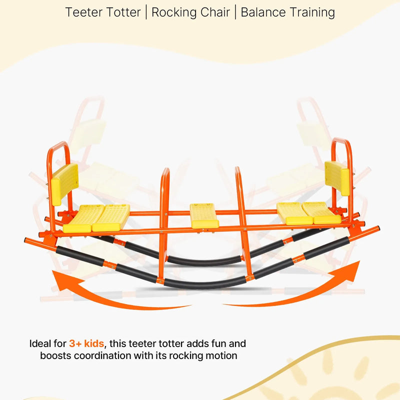 VEVOR Bērnu metāla šūpoles–balansieris ar 90 kg slodzes ietilpību, ar rokturiem, piemērots bērniem no 3 gadu vecuma, āra rotaļu aprīkojums dārzam un rotaļu laukumam, 2 sēdvietas