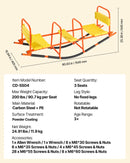 VEVOR Bērnu metāla šūpoles–balansieris ar 90 kg slodzes ietilpību, ar rokturiem, piemērots bērniem no 3 gadu vecuma, āra rotaļu aprīkojums dārzam un rotaļu laukumam, 2 sēdvietas