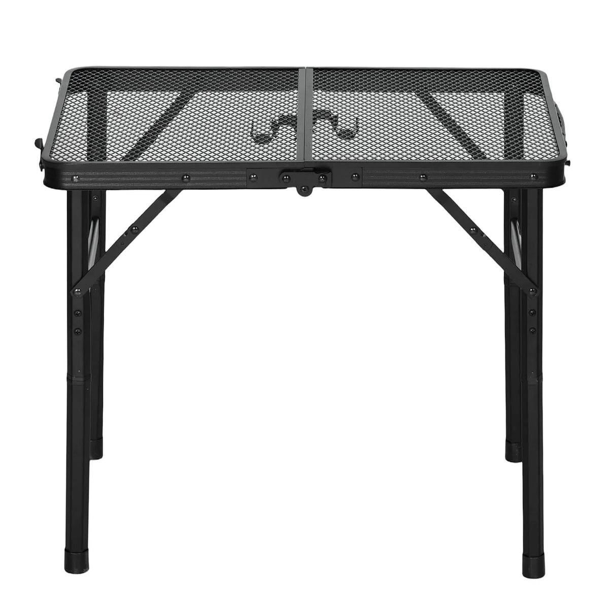 VEVOR saliekamais grila un kempinga galds, 60 × 40 cm, līdz 41 kg, regulējams augstums, alumīnija konstrukcija, metāla sieta virsma, melns