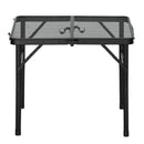 VEVOR saliekamais grila un kempinga galds, 60 × 40 cm, līdz 41 kg, regulējams augstums, alumīnija konstrukcija, metāla sieta virsma, melns