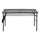 VEVOR saliekams grila un kempinga galds, 120 × 60 cm, kravnesība 55 kg, regulējams augstums, metāla sieta virsma, sānu kabata un pārnēsāšanas rokturis