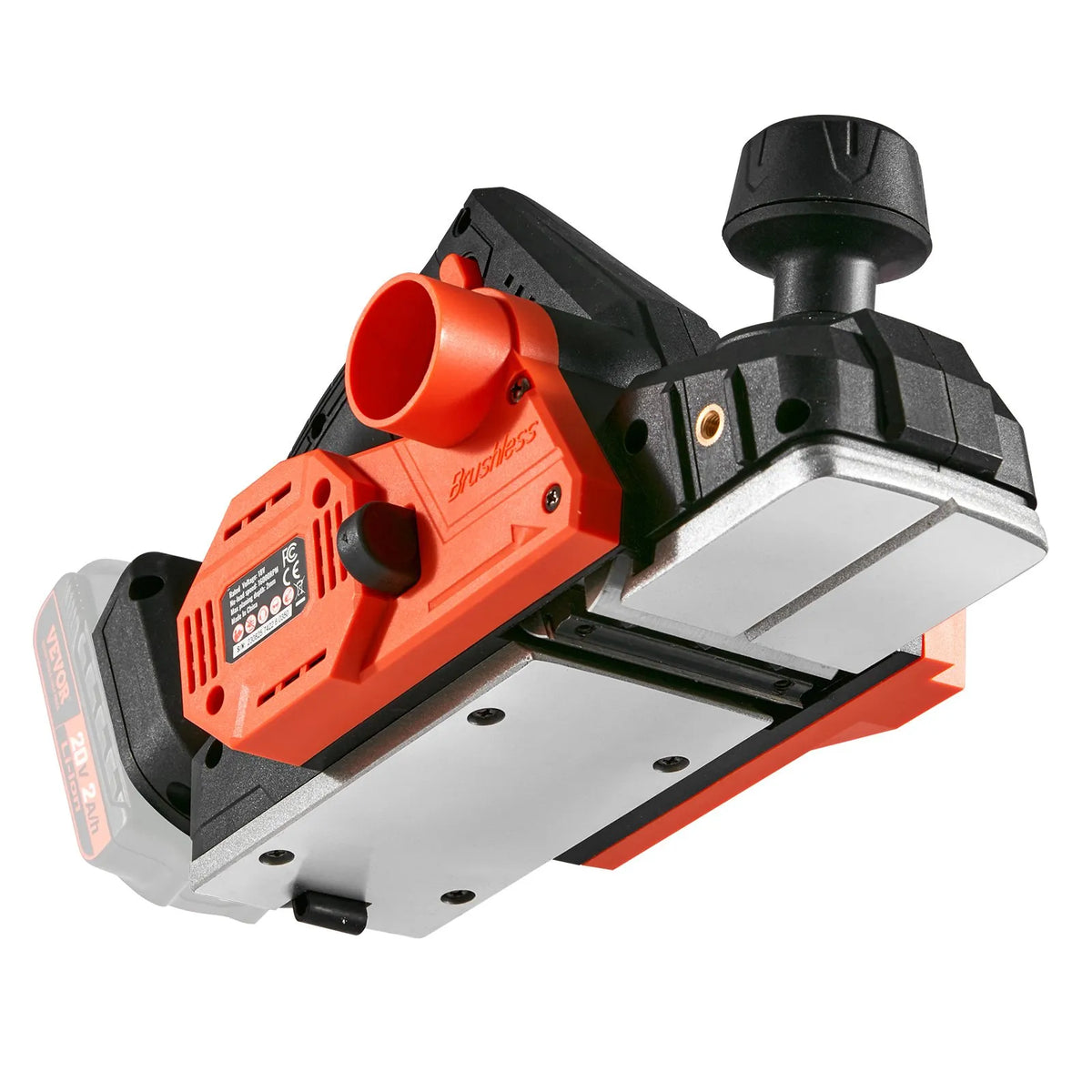 VEVOR bezvadu rokas ēvele 82 mm, 16 500 apgr./min, 2 mm ēvelēšanas dziļums, HSS asmeņi, divpusēja putekļu izvade