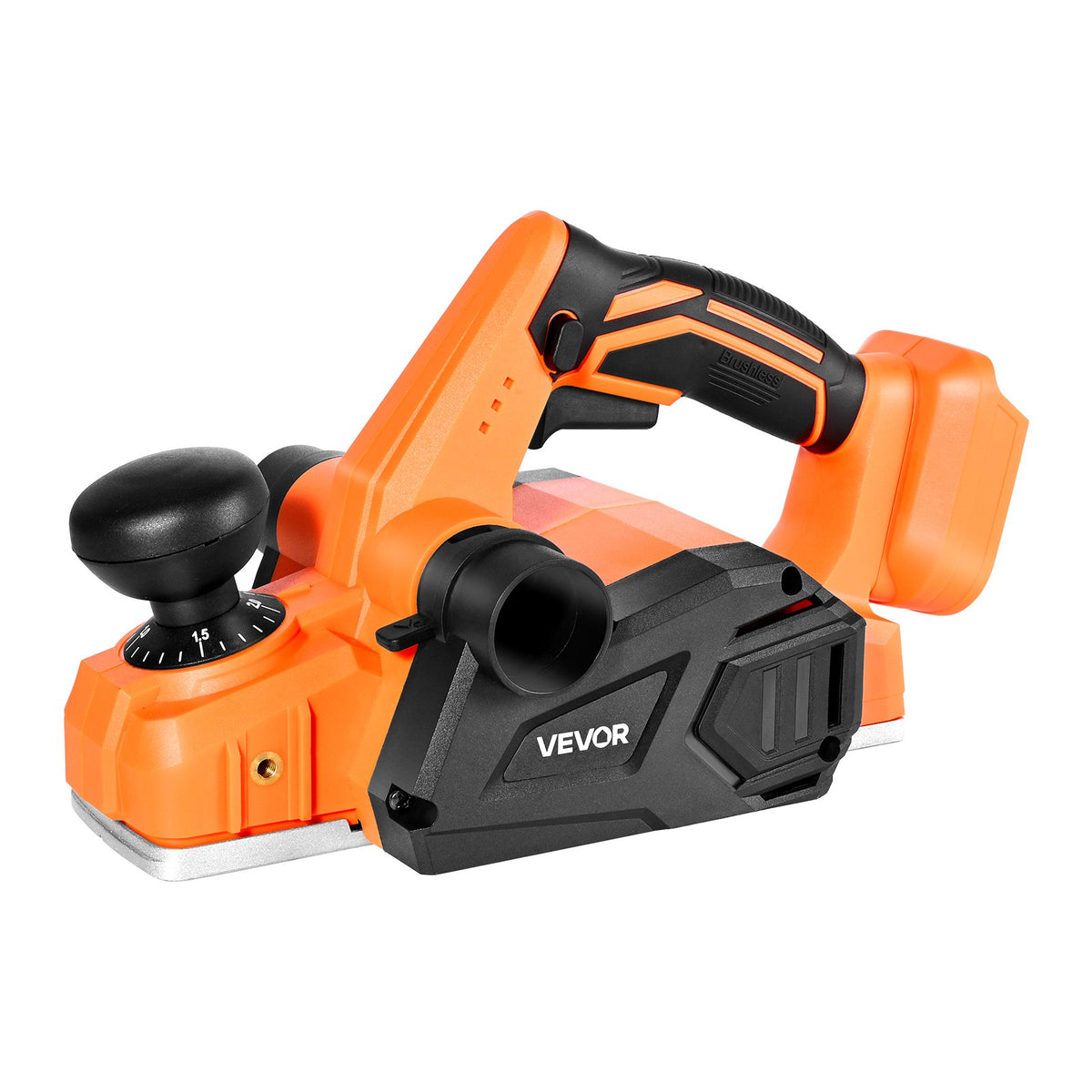 VEVOR Cordless Hand Planer 82 mm, Brushless Motor, 15,000 RPM, VEVOR 18 V System (Without Battery and Charger)