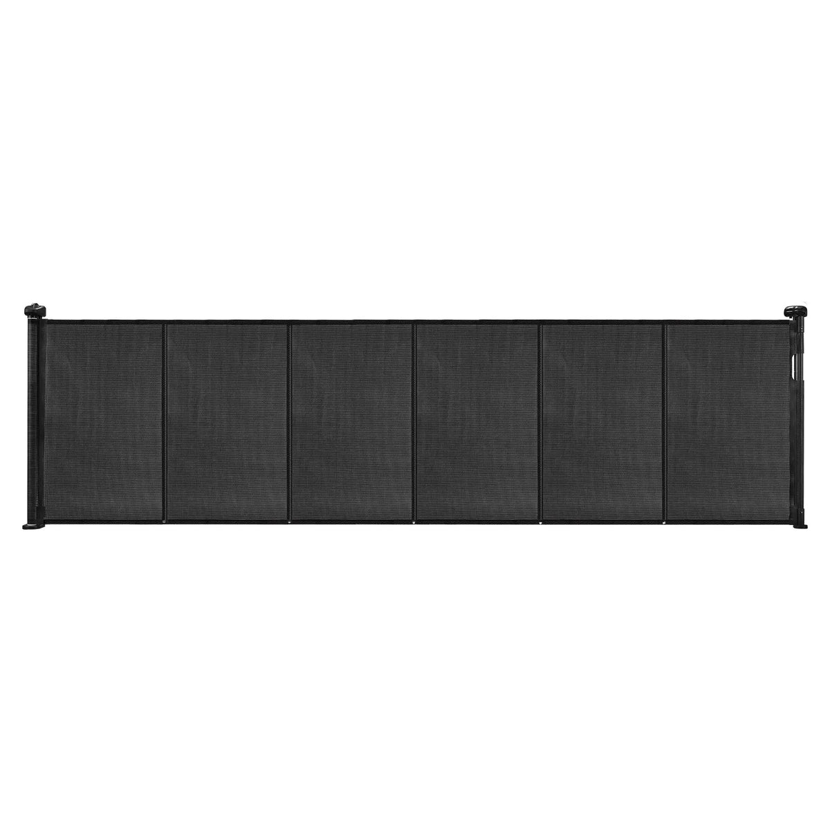 VEVOR izvelkami bērnu drošības vārti, augstums 870 mm, platums līdz 2800 mm, sieta materiāls, piemēroti kāpnēm, durvju ailēm, gaiteņiem un rotaļu zonām, viegla uzstādīšana, melni - ZEMLETES.LV