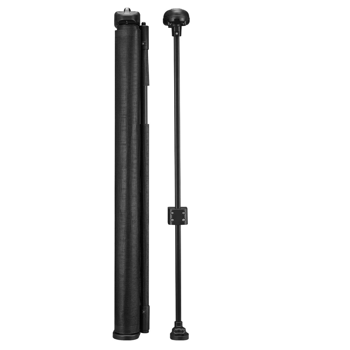 VEVOR izvelkami bērnu drošības vārti, augstums 870 mm, platums līdz 2800 mm, sieta materiāls, piemēroti kāpnēm, durvju ailēm, gaiteņiem un rotaļu zonām, viegla uzstādīšana, melni - ZEMLETES.LV