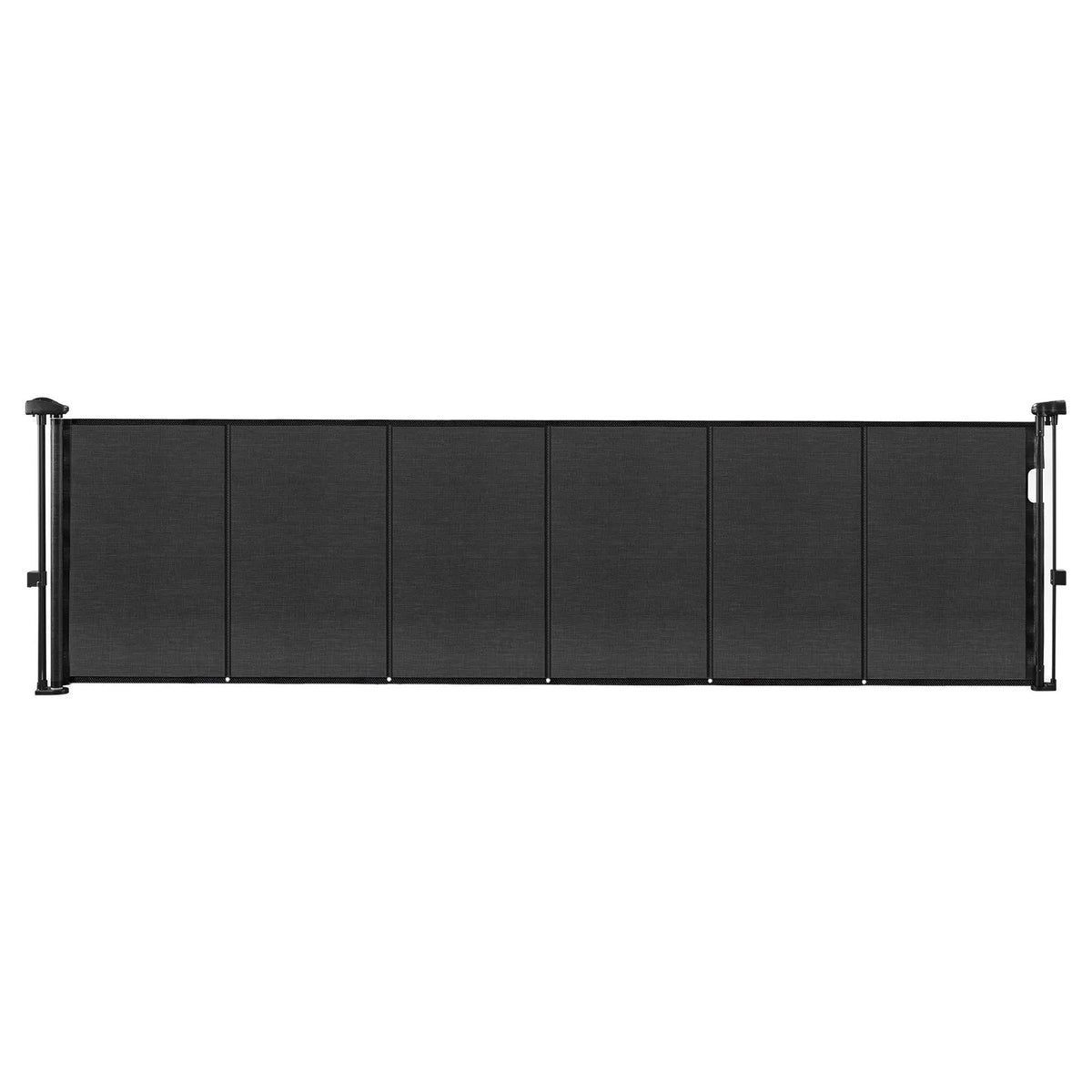 VEVOR izvelkami bērnu drošības vārti, augstums 870 mm, platums līdz 2800 mm, sieta materiāls, piemēroti kāpnēm, durvju ailēm, gaiteņiem un rotaļu zonām, viegla uzstādīšana, melni - ZEMLETES.LV