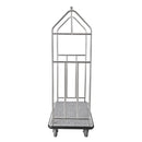 VEVOR viesnīcu bagāžas ratiņi, kravnesība 363 kg, nerūsējošā tērauda apdare, ratiņi ar pelēku paklāja platformu un 152 mm gumijas riteņiem, sudraba krāsā, piemēroti viesnīcām, apartamentiem un kūrortiem - ZEMLETES.LV