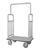 VEVOR viesnīcu bagāžas ratiņi, kravnesība 544 kg, nerūsējošā tērauda apdare, ratiņi ar pelēku paklāja platformu un 203 mm gumijas riteņiem, sudraba krāsā, piemēroti viesnīcām, apartamentiem un kūrortiem - ZEMLETES.LV