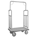 VEVOR viesnīcu bagāžas ratiņi, kravnesība 544 kg, nerūsējošā tērauda apdare, ratiņi ar pelēku paklāja platformu un 203 mm gumijas riteņiem, sudraba krāsā, piemēroti viesnīcām, apartamentiem un kūrortiem - ZEMLETES.LV