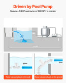 VEVOR Automātiskais baseina tīrītājs ar sūkšanas sistēmu, baseina putekļsūcējs ar 12 šļūtenēm, piemērots iebūvētiem un virszemes baseiniem līdz 609,6 × 1066,8 cm