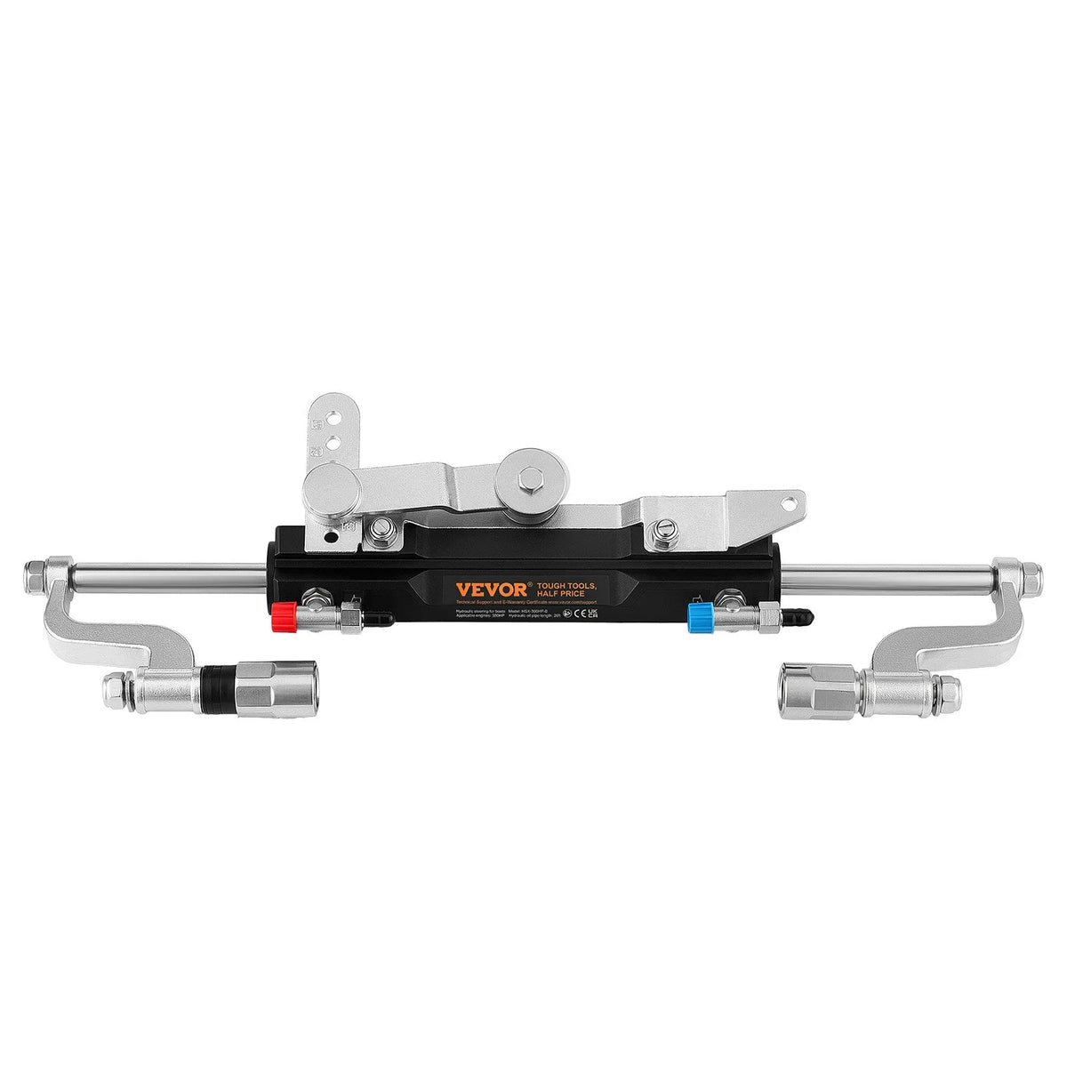 VEVOR Hydraulic Steering Kit 300 HP, 2.5 MPa, 7.92 m, for Outboard Boat Motors, Hydraulic Pump, Dual-Action Cylinder, 2 High-Pressure Hoses, Single Engine