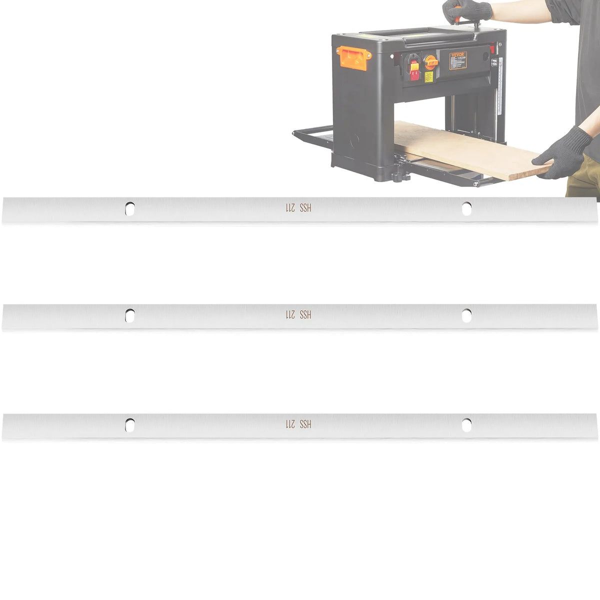 VEVOR paksushöövli terad 330 mm, HSS 2 mm, HRC55–60, 3 tk