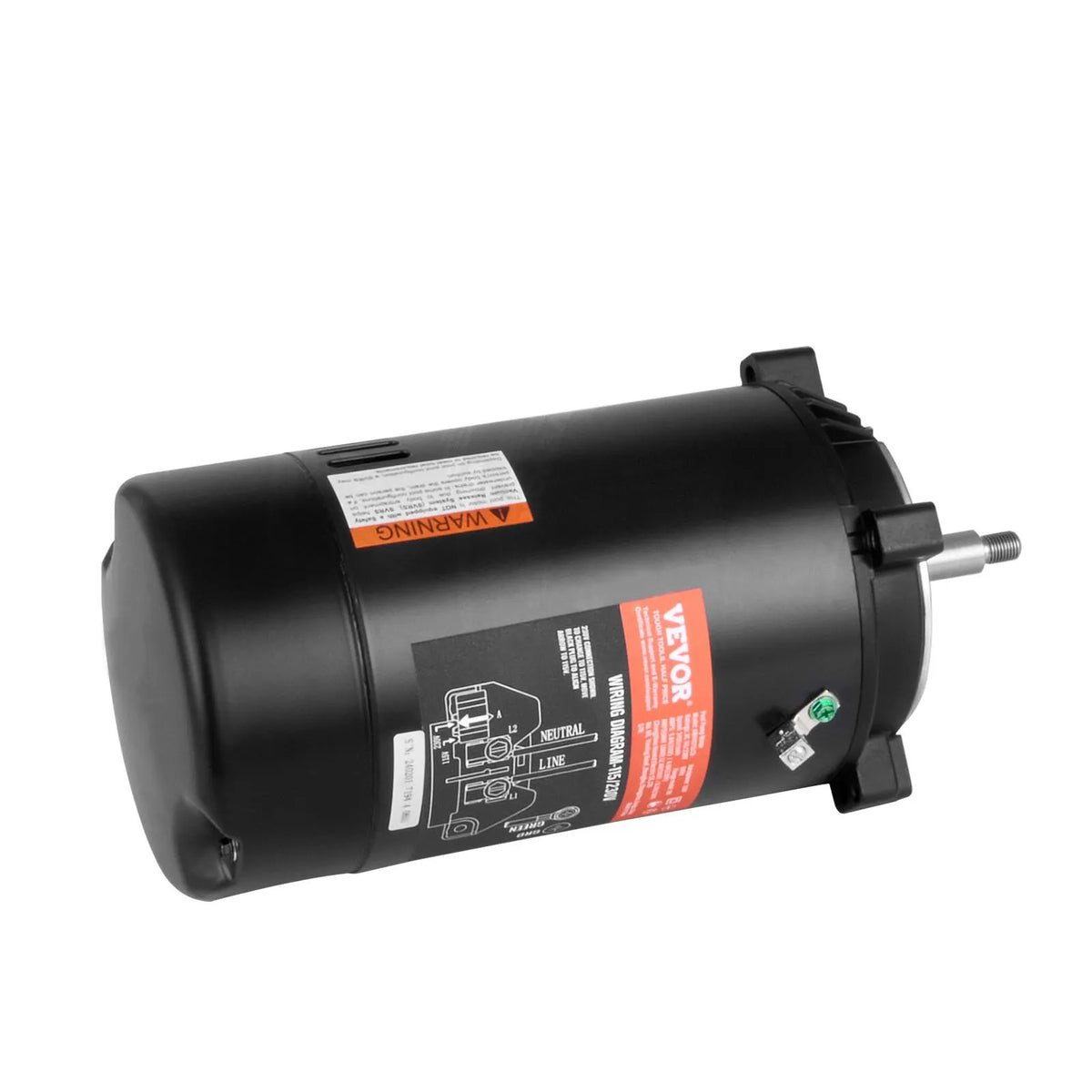 VEVOR 0,75 ZS basseinipumba mootor, 56J raam, 115 V (8 A) / 230 V (4 A), 3450 pööret minutis, 60 Hz, koormuskoefitsient 1,5, 80 μF/250 V kondensaator, pöörlemine vastupäeva, ümmarguse tiiviku vahetusmootor