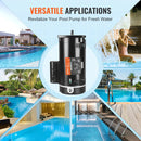 VEVOR 2 HP baseina sūkņa motors, 56Y rāmis, 230 V, 3450 apgr./min, 50 μF/250 V kondensators, CCW rotācija, kvadrātveida atloks