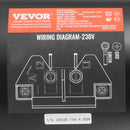 VEVOR 2 HP baseina sūkņa motors, 56Y rāmis, 230 V, 3450 apgr./min, 50 μF/250 V kondensators, CCW rotācija, kvadrātveida atloks