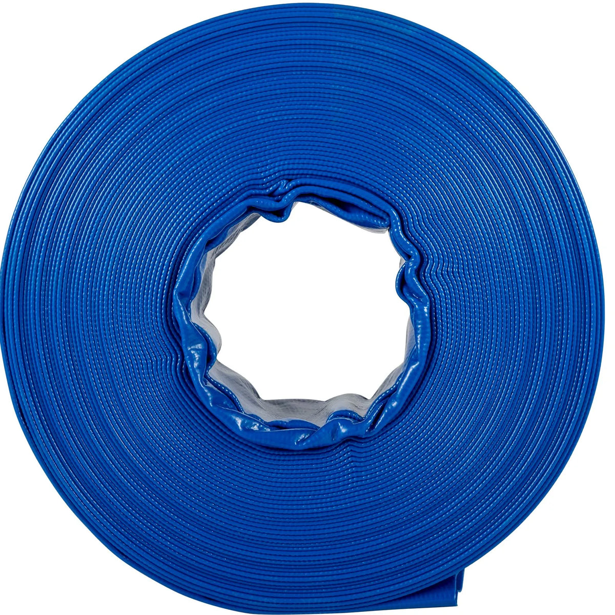 VEVOR Discharge Hose, 101.6 mm × 32 m, PVC Flat Hose, Reinforced Backwash and Drainage Hose with Clamps, Weather and Crack Resistant, Suitable for Pools and Water Pumping, Blue