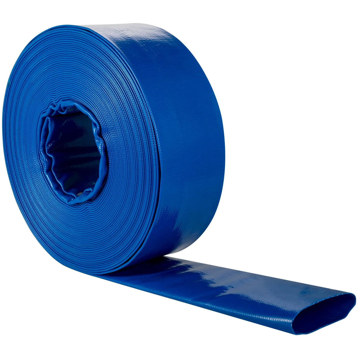 VEVOR Discharge Hose, 38 mm × 32 m, PVC Flat Fabric Hose, Reinforced Backwash and Drainage Hose with Clamps, Weather and Crack Resistant, Suitable for Pools and Water Pumping, Blue