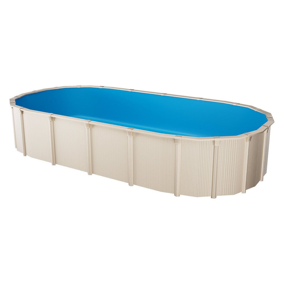 VEVOR Oval Above Ground Pool Liner 7.32 × 3.75 m, Durable Vinyl Pool Liner, Standard Thickness, Overlap Fastening Type, Suitable for Pools with 1.32 m Wall Height, Solid Colour