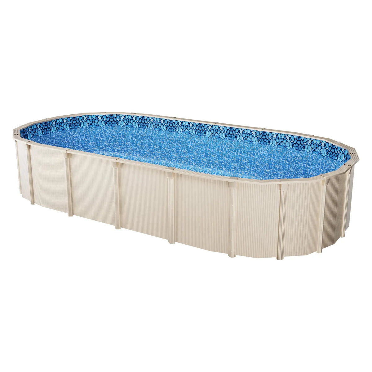 VEVOR 3.66 × 7.32 m Oval Pool Liner with Overlap Edge for Above Ground Pools, Wall Height 1.22–1.37 m, Durable Standard Gauge Vinyl for Steel Wall Pools