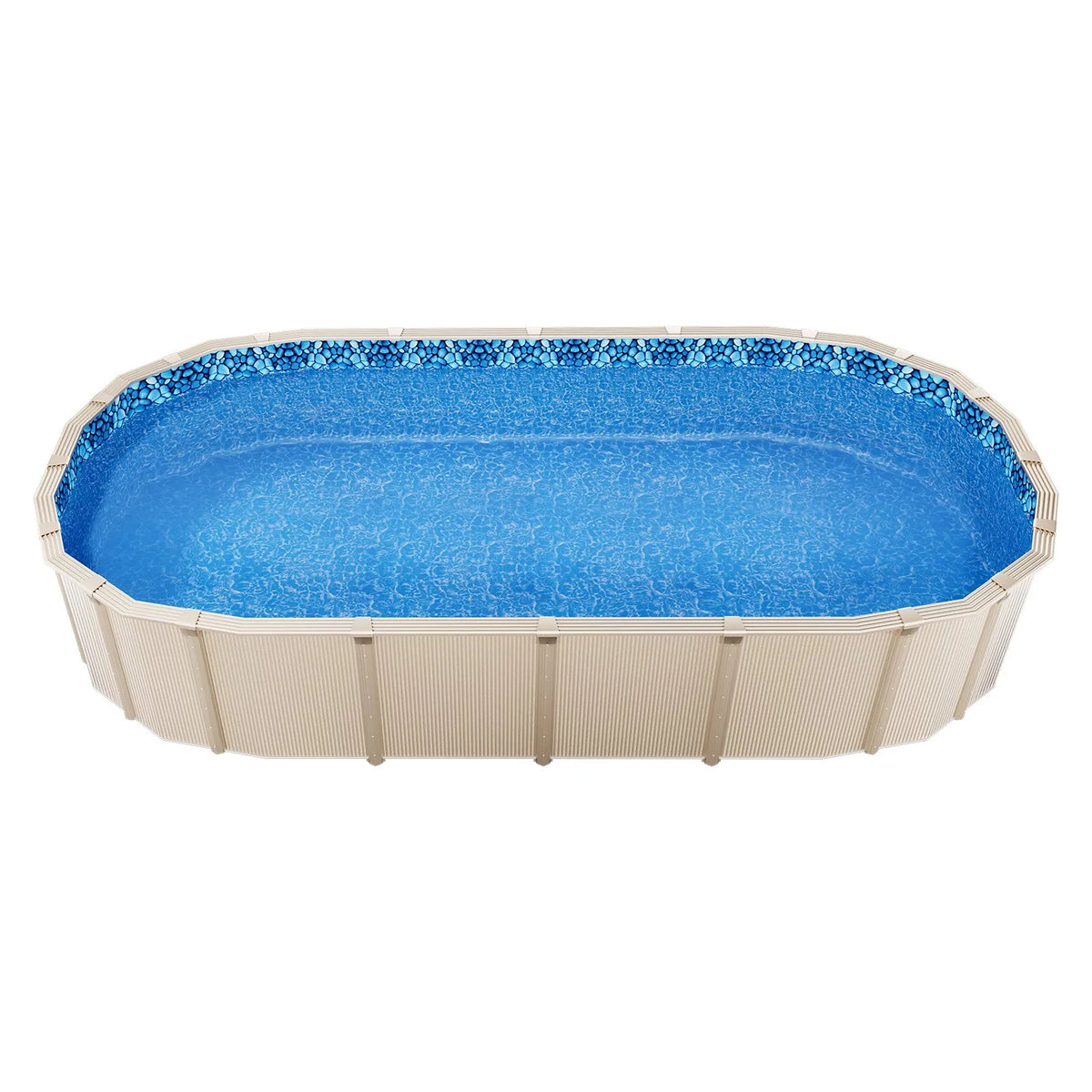 VEVOR 3.66 × 7.32 m Oval Pool Liner with Overlap Edge for Above Ground Pools, Wall Height 1.22–1.37 m, Durable Standard Gauge Vinyl for Steel Wall Pools