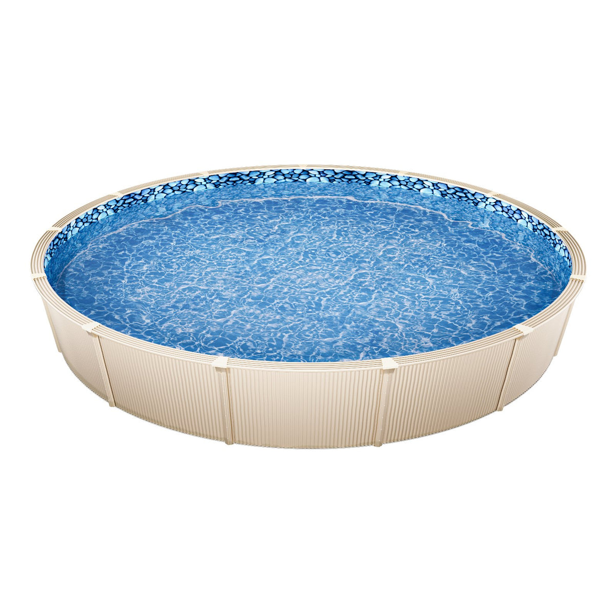 VEVOR Pool Liner for Round Above Ground Pool Ø 2.44 m, Overlap Type Vinyl Pool Liner, Standard Thickness, Suitable for Wall Height 1.22–1.37 m, Designed for Steel Wall Above Ground Swimming Pools