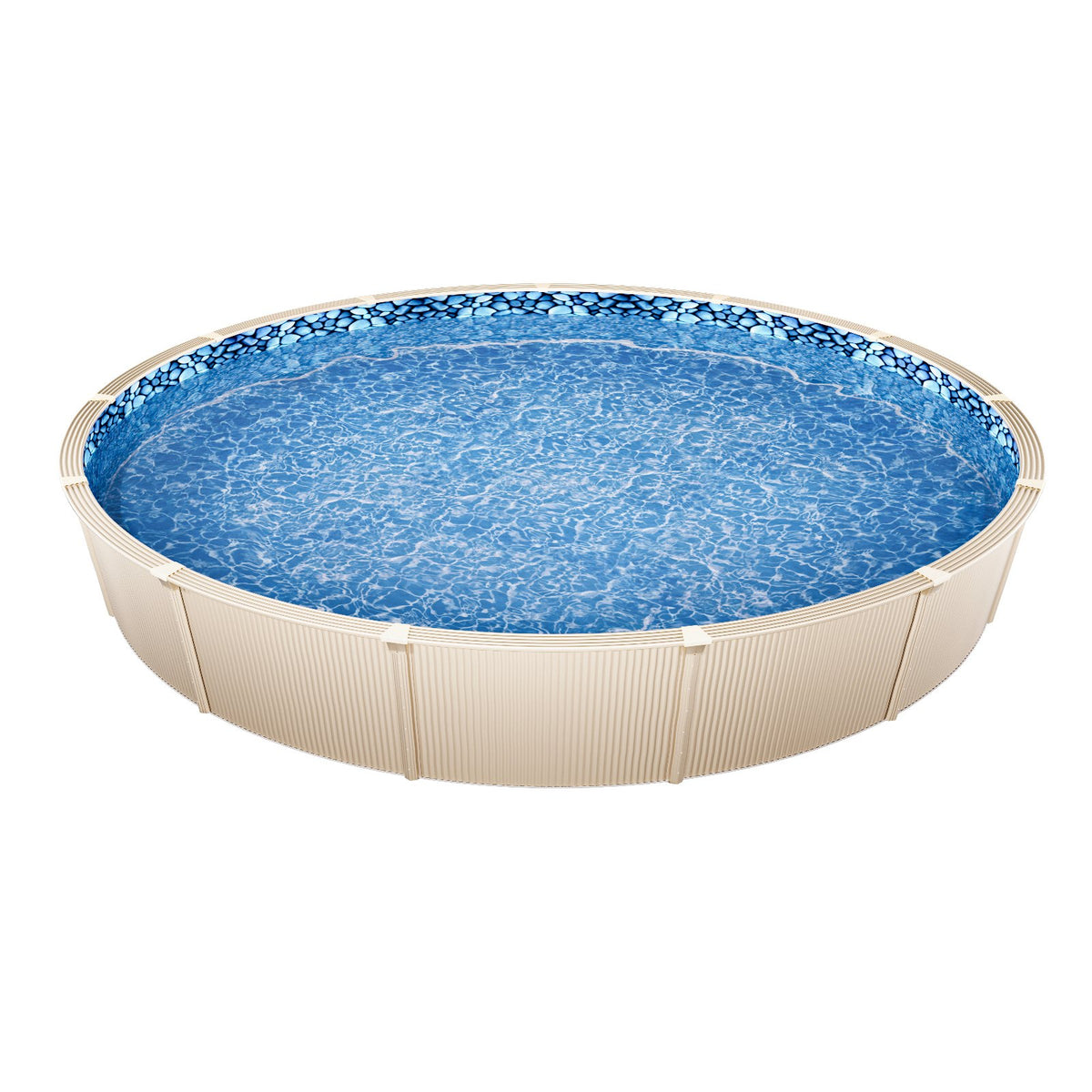 VEVOR Pool Liner for Round Above Ground Pool Ø 2.44 m, Overlap Type Vinyl Pool Liner, Standard Thickness, Suitable for Wall Height 1.22–1.37 m, Designed for Steel Wall Above Ground Swimming Pools
