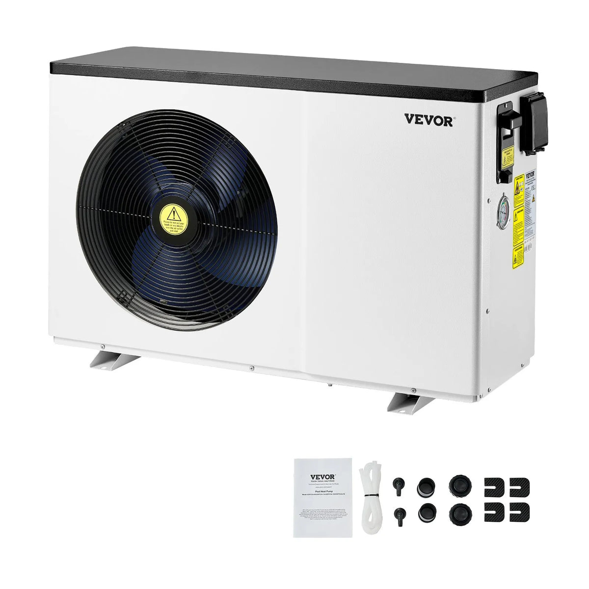 VEVOR Electric Pool Heat Pump, 3.22–15.25 kW Heating Power, Energy-Efficient Inverter Pool Water Heater and Cooler for 30–60 m³ Above-Ground Pools, AC 220–240 V, 50 Hz