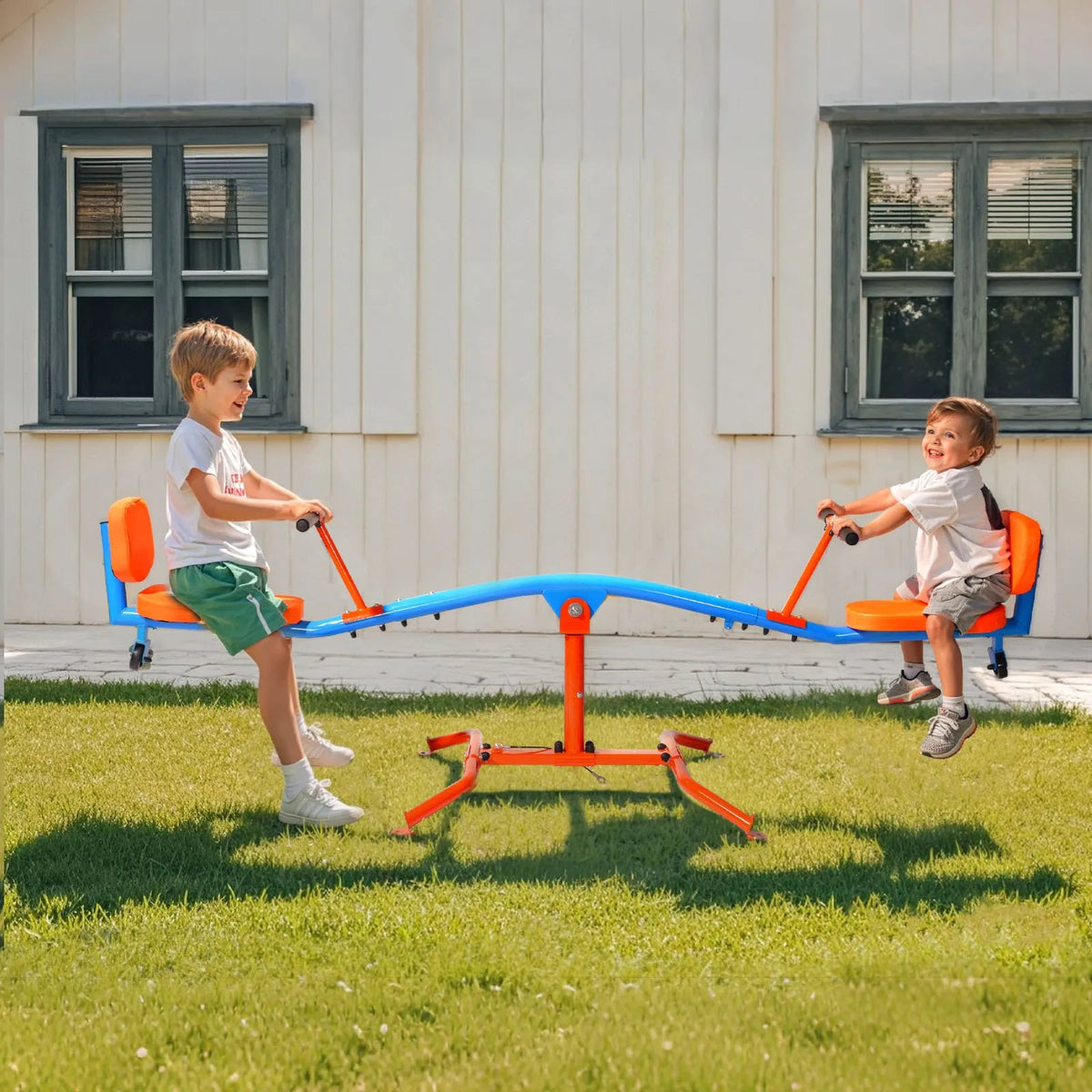 VEVOR Bērnu balansieris ar 136 kg slodzes ietilpību, sēdi un griezies tipa šūpoles ar ērti satveramiem rokturiem, 360° rotējošs āra rotaļu aprīkojums bērniem no 3 gadu vecuma - ZEMLETES.LV