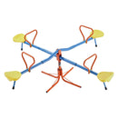 VEVOR Bērnu balansieris ar 49,9 kg slodzes ietilpību uz sēdvietu, sēdi un griezies tipa šūpoles ar 4 balsta kājām, 360° rotējošs āra rotaļu aprīkojums bērniem no 3 gadu vecuma, 4 sēdvietas