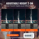 VEVOR Auksto dzirksteļu mašīna 2 gab., 700 W, regulējams augstums 2–5 m, DMX sistēma, LED ekrāns, rokturis, alumīnija korpuss, skatuvei, DJ, kāzām un pasākumiem - ZEMLETES.LV