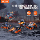 VEVOR STEM konstruktors bērniem 5-in-1, 554 detaļu kluču komplekts ar tālvadību un lietotnes vadību, RC automašīna, robots, tanks, Rubika kubs un sniega tīrītājs, programmējams STEM robots bērniem no 6 gadiem