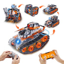 VEVOR STEM konstruktors bērniem 5-in-1, 554 detaļu kluču komplekts ar tālvadību un lietotnes vadību, RC automašīna, robots, tanks, Rubika kubs un sniega tīrītājs, programmējams STEM robots bērniem no 6 gadiem