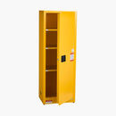 VEVOR 87,1 l uzliesmojošu šķidrumu drošības skapis 590 × 460 × 1651 mm, Q235 un cinkota tērauda skapis ar 3 regulējamiem plauktiem, slēdzamām durvīm, komerciālai, rūpnieciskai un mājas lietošanai, dzeltens