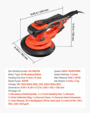 VEVOR 127/152 mm ekscentriskā slīpmašīna, 400 W bezsuku motors, 4000–10 000 apgr./min, 7 ātrumi, elektriskā rokas slīpmašīna ar 20 slīppapīriem, putekļu maisu un putekļsūcēja šļūteni kokapstrādei