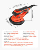 VEVOR 152 mm ekscentriskā slīpmašīna, 400 W bezsuku motors, 4000–10 000 apgr./min, 7 ātrumi, elektriskā rokas slīpmašīna ar 10 slīppapīriem, putekļu maisu un putekļsūcēja šļūteni kokapstrādei un slīpēšanai