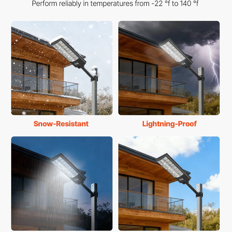 VEVOR saules ielu lampas 2 gab., 8000 W, 450 000 lm, LED āra prožektori ar kustības sensoru, krēslas–rītausmas režīms, IP67 ūdensizturība, apgaismojumam pagalmā un piebraucamajā ceļā - ZEMLETES.LV
