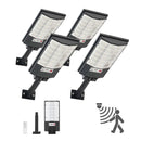 VEVOR saules ielu lampas 4 gab., 500 W, 50 000 lm, LED āra prožektori ar kustības sensoru, krēslas–rītausmas režīms, IP65 ūdensizturība, apgaismojumam pagalmā un piebraucamajā ceļā - ZEMLETES.LV