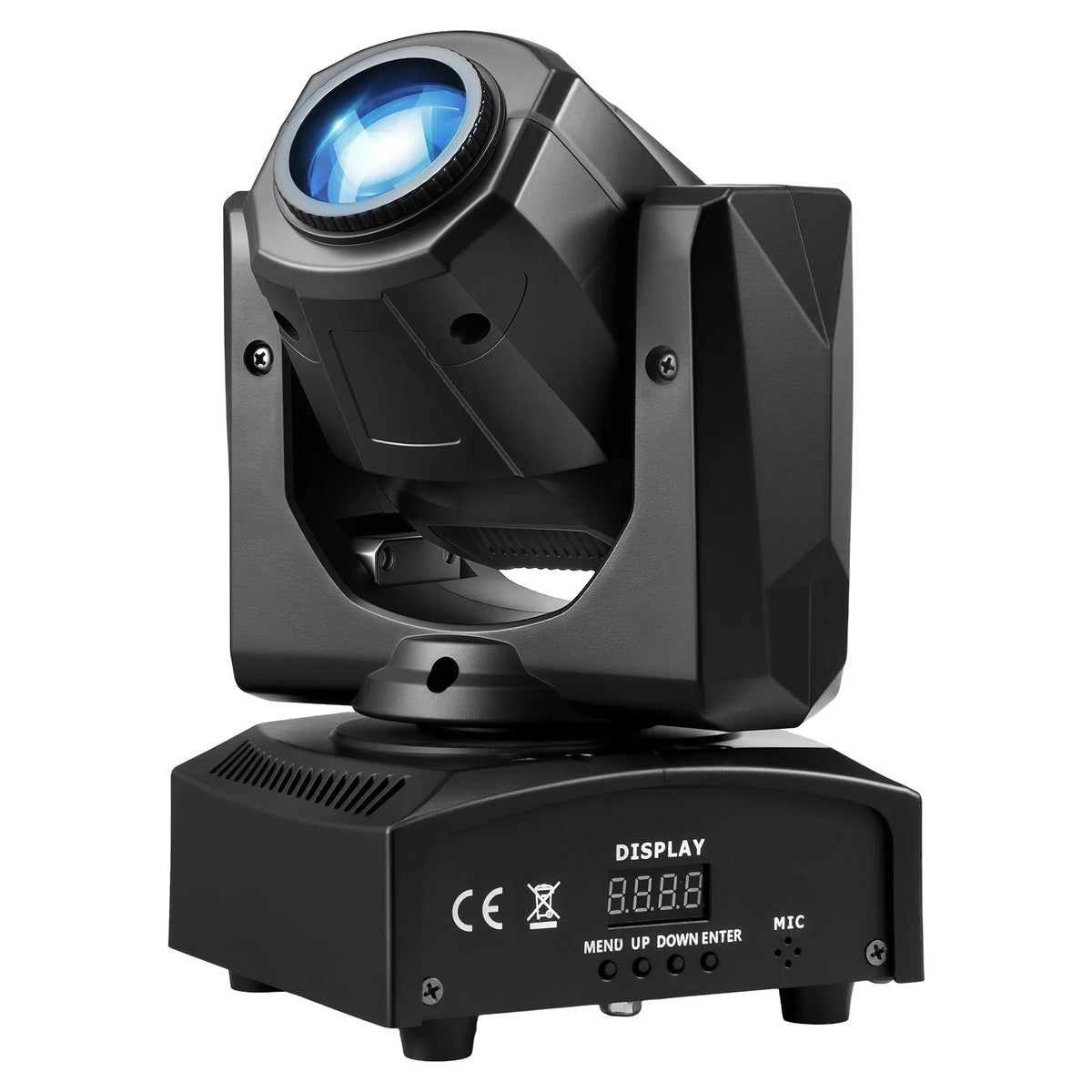 VEVOR LED kustīgās galvas skatuves gaismas, 2 gab., 30 W RGB, 8 gobo efekti un 8 krāsas, 540° panorāmas rotācija un 270° noliekšana, DMX512 un skaņas vadība, melnas