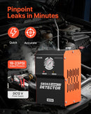 VEVOR automobiļu dūmu noplūdes detektors SD704, DC 12 V, 65 W, EVAP diagnostika, iebūvēts gaisa sūknis, spiediena mērītājs, 2 režīmi, automašīnām, motocikliem, kravas auto, laivām un ATV