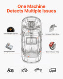 VEVOR automobiļu dūmu noplūdes detektors SD704, DC 12 V, 65 W, EVAP diagnostika, iebūvēts gaisa sūknis, spiediena mērītājs, 2 režīmi, automašīnām, motocikliem, kravas auto, laivām un ATV