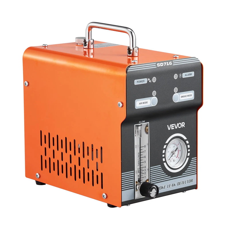 VEVOR automobiļu dūmu noplūdes detektors SD716, DC 12 V, 65 W, EVAP diagnostikas testeris, iebūvēti gaisa sūkņi, spiediena un plūsmas mērītāji, 2 režīmi, automašīnām, motocikliem, kravas auto, laivām un ATV