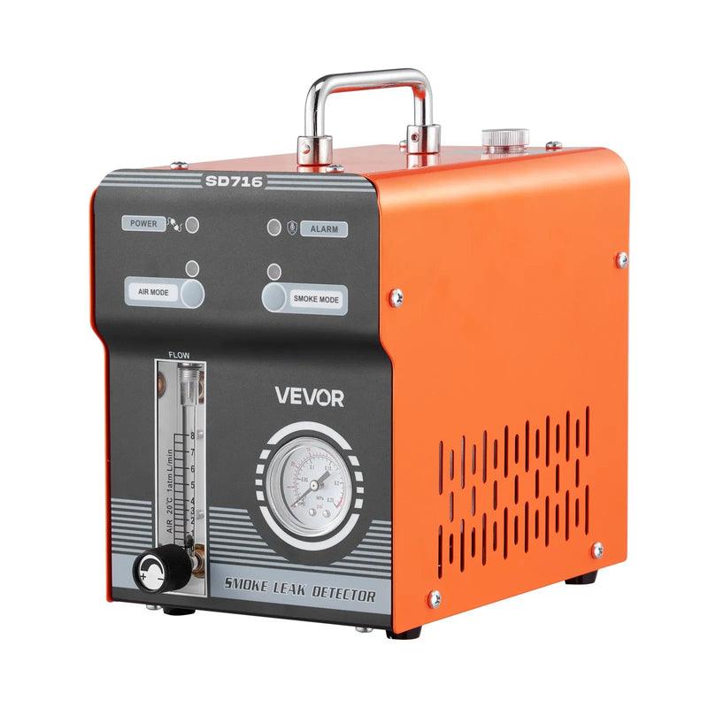 VEVOR automobiļu dūmu noplūdes detektors SD716, DC 12 V, 65 W, EVAP diagnostikas testeris, iebūvēti gaisa sūkņi, spiediena un plūsmas mērītāji, 2 režīmi, automašīnām, motocikliem, kravas auto, laivām un ATV