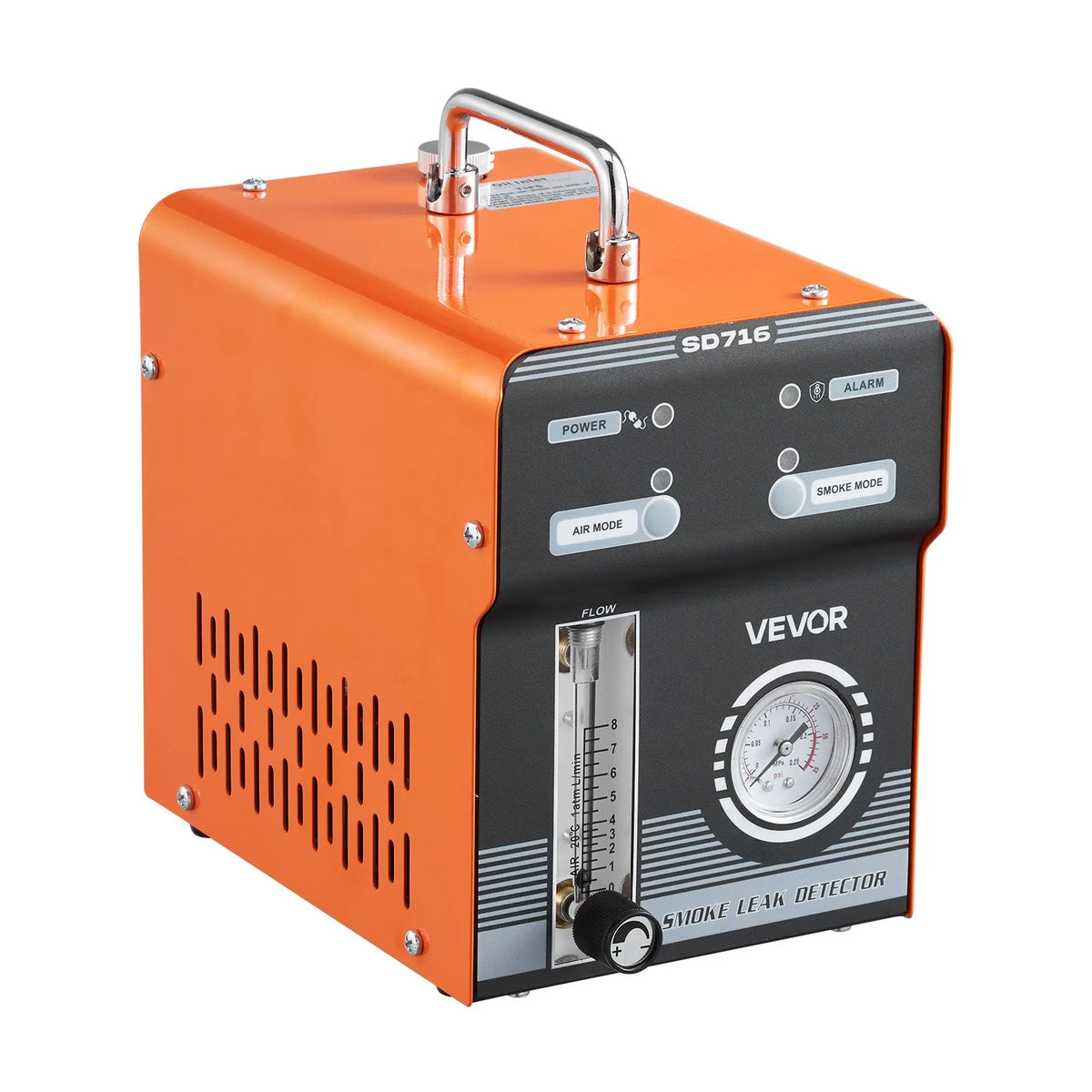 VEVOR automobiļu dūmu noplūdes detektors SD716, DC 12 V, 65 W, EVAP diagnostikas testeris, iebūvēti gaisa sūkņi, spiediena un plūsmas mērītāji, 2 režīmi, automašīnām, motocikliem, kravas auto, laivām un ATV