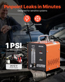 VEVOR automobiļu dūmu noplūdes detektors SD712, DC 12 V, 43 W, 1 PSI / 0,07 bar, 6–8 L/min, iebūvēts gaisa sūknis un plūsmas mērītājs, EVAP un vakuuma sistēmām