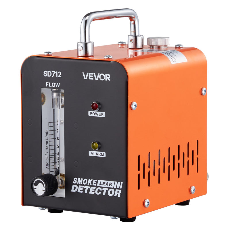 VEVOR automobiļu dūmu noplūdes detektors SD712, DC 12 V, 43 W, 1 PSI / 0,07 bar, 6–8 L/min, iebūvēts gaisa sūknis un plūsmas mērītājs, EVAP un vakuuma sistēmām