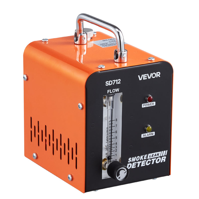 VEVOR automobiļu dūmu noplūdes detektors SD712, DC 12 V, 43 W, 1 PSI / 0,07 bar, 6–8 L/min, iebūvēts gaisa sūknis un plūsmas mērītājs, EVAP un vakuuma sistēmām